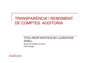Transparència i Rendiment de Comptes. Auditoria