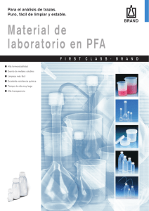 Material de laboratorio en PFA