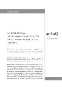 La estrategia metodológica de Platón en la primeira parte del Teeteto