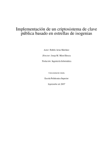 Implementación de un criptosistema de clave pública basado en