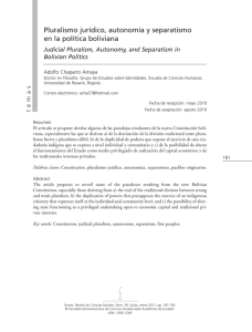 Pluralismo jurídico, autonomía y separatismo en la política