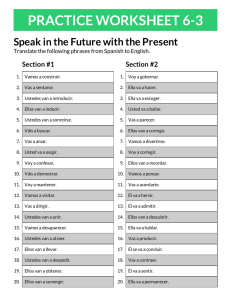 PRACTICE WORKSHEET 6-3 Speak in the Future with the Present