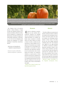 Comportamiento de Plantas de Tomate(Solanum Iycopersicum)