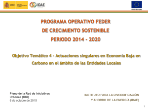 Programa operativo FEDER de crecimiento sostenible. Periodo 2014