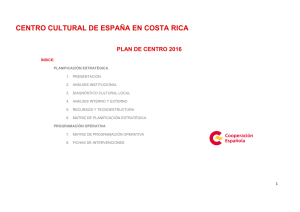 Plan de Centro de 2016 del CCE en Costa Rica