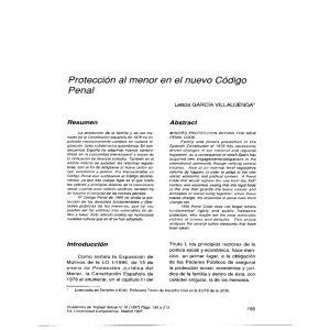 Protección al menor en el nuevo Código Penal