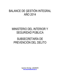 balance de gestión integral año 2014 ministerio del interior