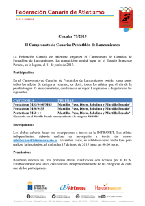 Normativa II Cto. de Canarias de Pentathlon de Lanzamientos