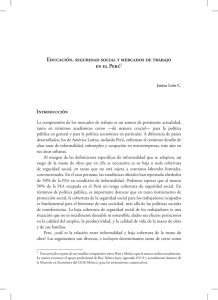 Educación, seguridad social y mercados de trabajo en el Perú1