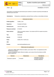 Resolución 160826. Boletín Oficial de Castilla y León número 169