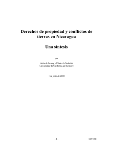Derechos de propiedad y conflictos de tierras en Nicaragua