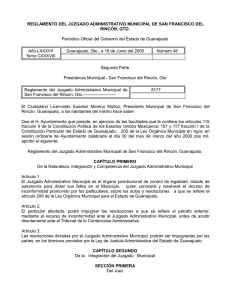 REGLAMENTO DEL JUZGADO ADMINISTRATIVO MUNICIPAL DE