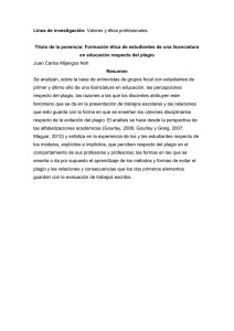 Línea de investigación: Valores y ética profesionales. Título de la