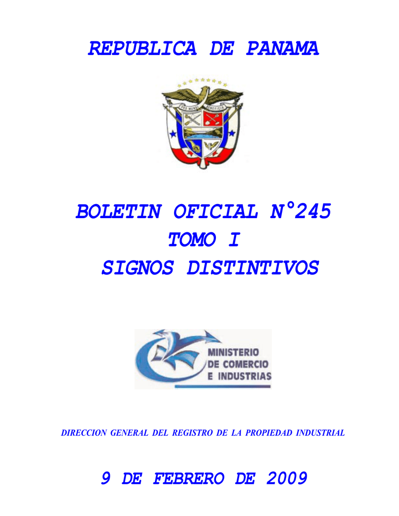 republica de panama boletin oficial n°245 tomo i signos