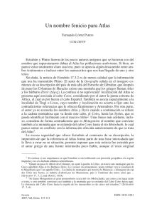 López Pardo, F., 2007. Un nombre fenicio para Atlas, Gerión, 25, 1