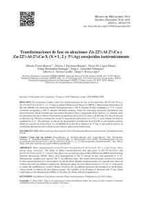 Transformaciones de fase en aleaciones Zn-22%Al-2%Cu y Zn