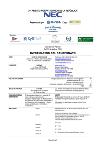 Información para el Jugador - Tour Profesional de Golf Argentino