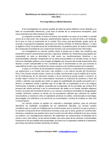 Manifiesto por las Ciencias Sociales (Manifeste pour les sciences