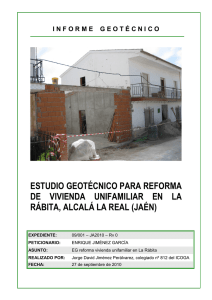 Estudio Geotécnico en La Rábita, Alcalá la Real, Jaén