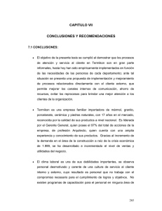 CAPITULO VII CONCLUSIONES Y RECOMENDACIONES