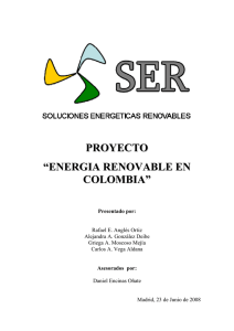 PROYECTO “ENERGIA RENOVABLE EN COLOMBIA”