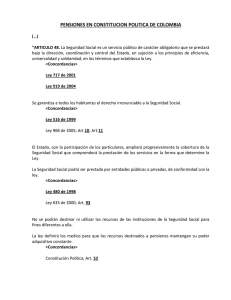 PENSIONES EN CONSTITUCION POLITICA DE COLOMBIA
