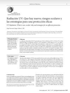 Radiación UV - RPALC - Revista Panamericana de Lentes de