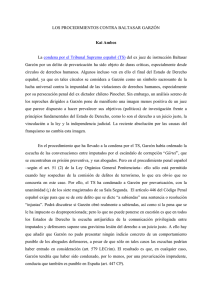 LOS PROCEDIMIENTOS CONTRA BALTASAR GARZÓN Kai