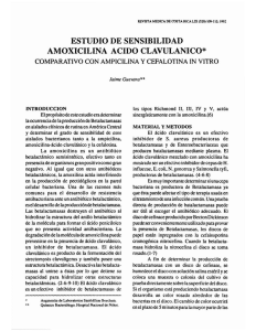 estudio de sensibilidad amoxicilina acido clavulanico