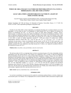 índice de área foliar y factores de perturbación en una cuenca