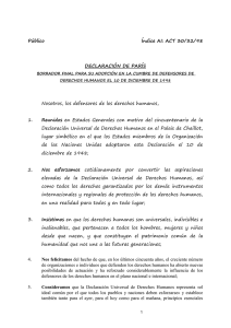 Público Índice AI: ACT 30/32/98 DECLARACIÓN DE PARÍS
