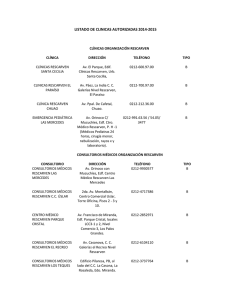 listado de clinicas autorizadas 2014-2015