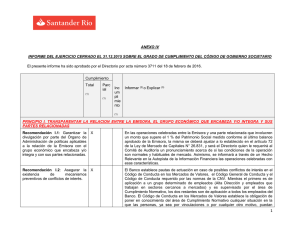 ANEXO IV INFORME DEL EJERCICIO CERRADO EL 31.12.2015