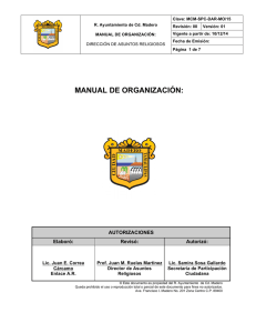 Manual de Organización Dirección de Asuntos Religiosos