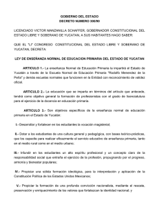 ley de enseñanza normal de educacion primaria del estado de