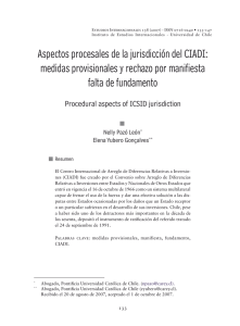 Aspectos procesales de la jurisdicción del CIADI: medidas
