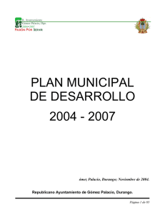 plan municipal de desarrollo 2004 - 2007