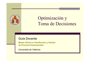 Optimización y Toma de Decisiones - Máster Oficial en Planificación