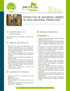 Instructivo de seguridad labores de aseo industrial producción