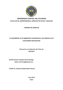 UNIVERSIDAD CENTRAL DEL ECUADOR La extradición en la