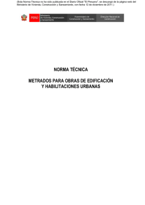 Norma T&eacute;cnica &ldquo;Metrados para Obras de Edificaci&oacute;n