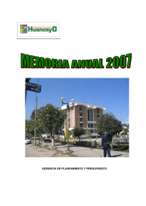 Memoria Anual 2007 - Municipalidad Provincial de Huancayo