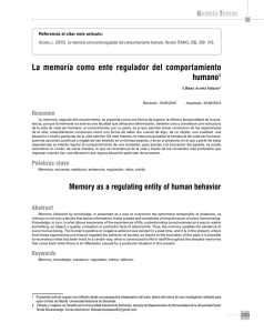 La memoria como ente regulador del comportamiento humano1