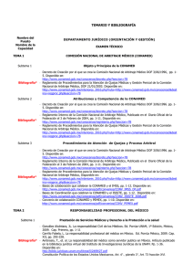 Temario y Bibliografía - Comisión Nacional de Arbitraje Médico