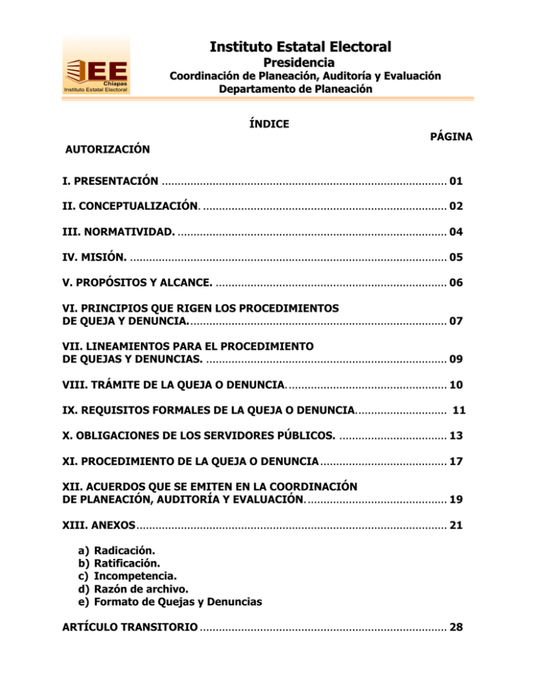 MANUALPARA EL PROCEDIMIENTO DE QUEJAS Y DENUNCIAS