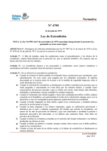 Ley de Extradición (4795) - Poder