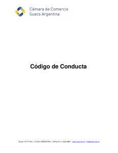 Código de Conducta - Cámara de Comercio Sueco Argentina