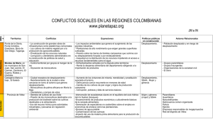 resumen de conflictos sociales en Colombia