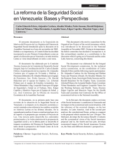 la reforma de la seguridad social en venezuela: bases y perspectivas.