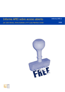 Informe APEI sobre acceso abierto